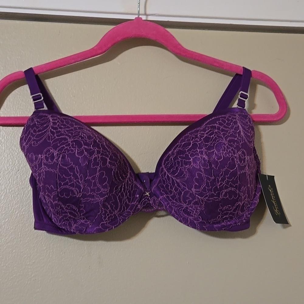 Frederick's of Hollywood Purple Extreme Lace Bra Size 38C NWT